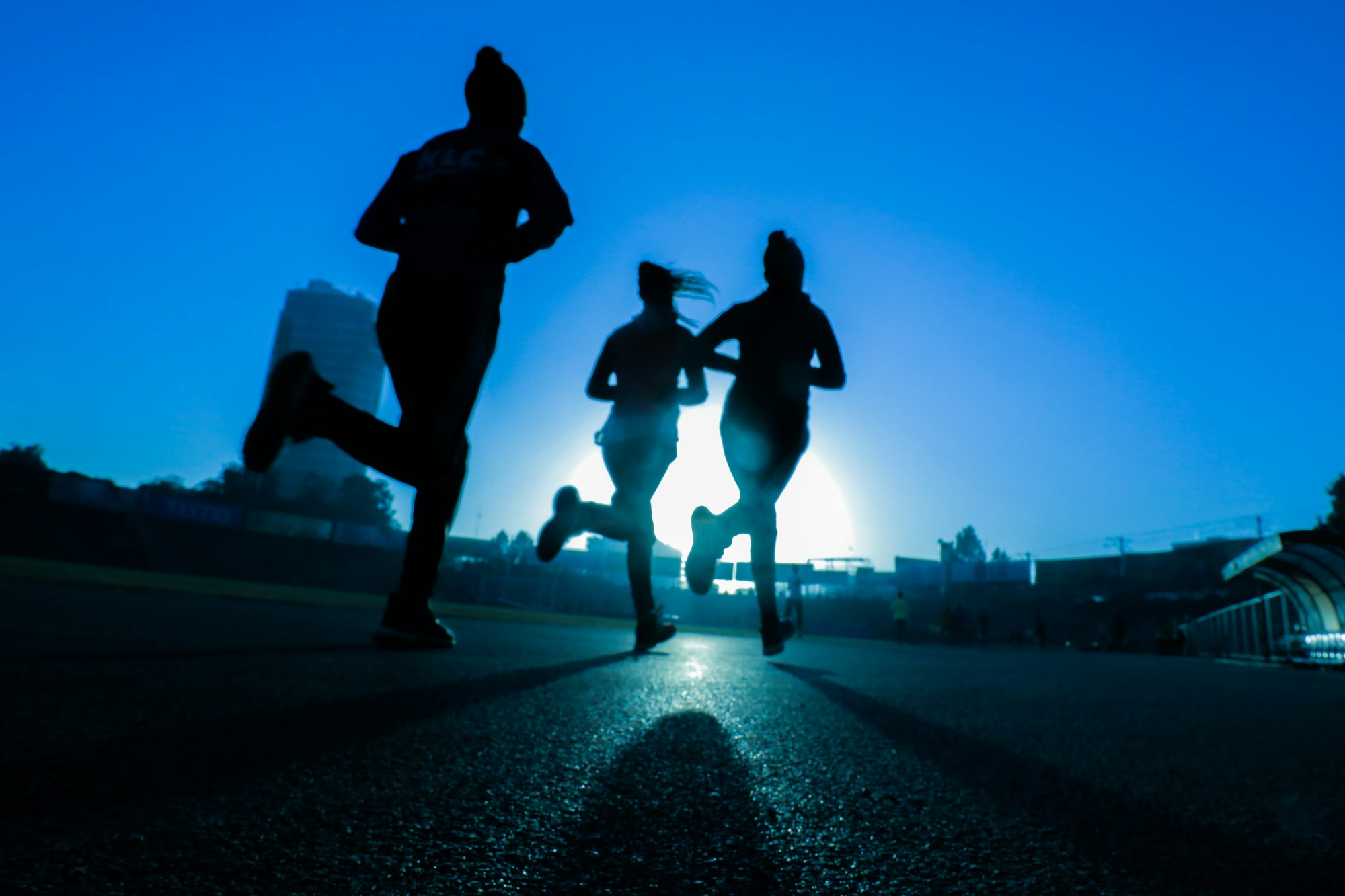 Brooklyn Marathon runners at sunrise